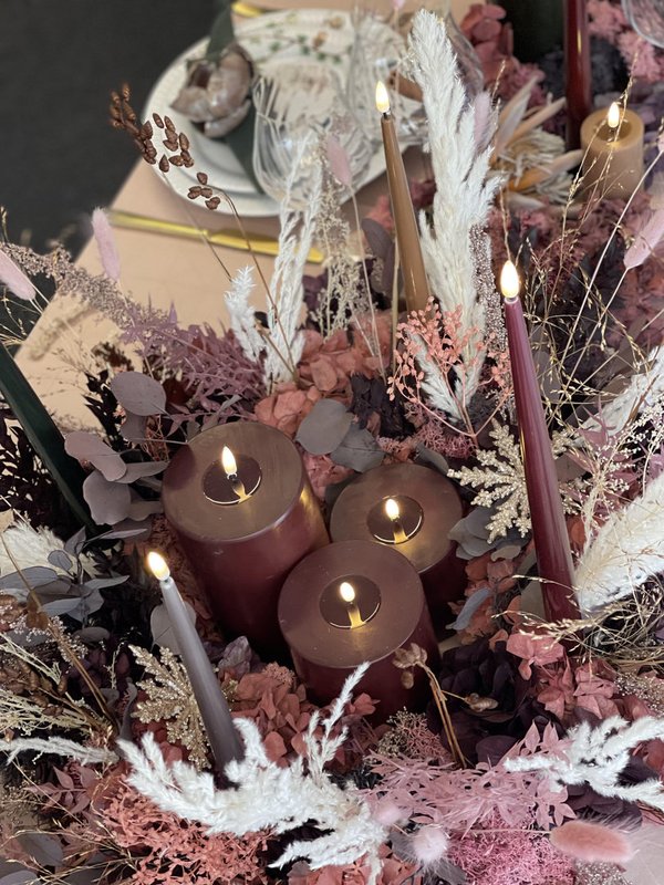 Deluxe Homeart, Led kynttilä, burgundin punainen, 20cm